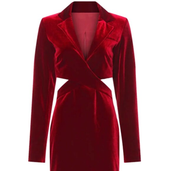 $445 NICHOLAS Gabriella velvet cut out dress 12 / L - Picture 1 of 14